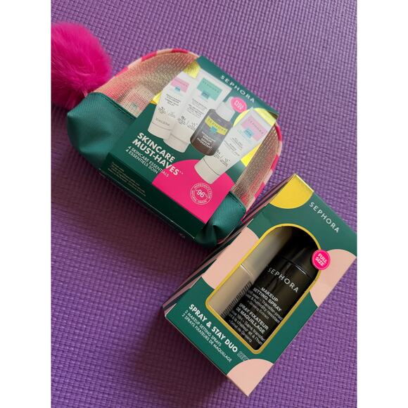 Sephora Makeup Lot Makeup Setting Spray Duo & Skincare Must Haves Set NEW - Picture 2 of 7